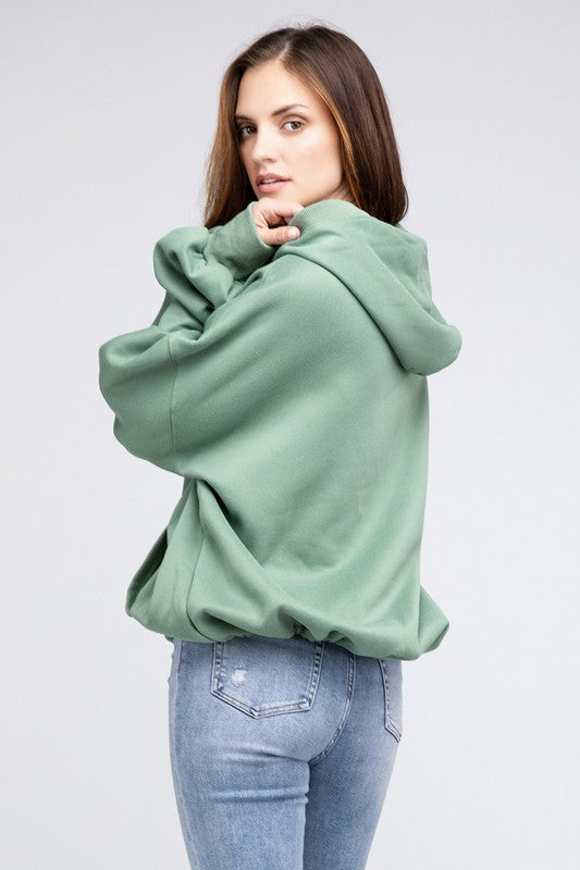 Stitch Detailed Elastic Hem Hoodie - Multiple Colors - LOW STOCK!