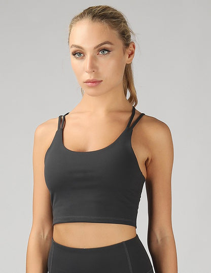 Split Shoulder Strap Crop Tank - Multiple Colors