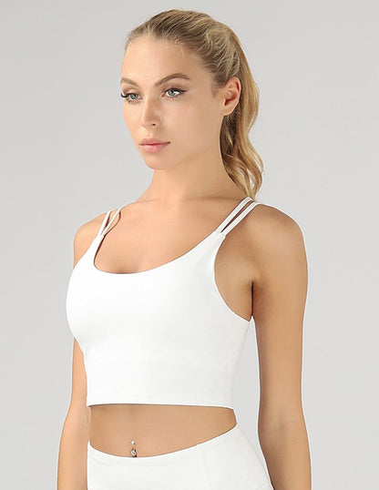 Split Shoulder Strap Crop Tank - Multiple Colors