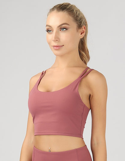 Split Shoulder Strap Crop Tank - Multiple Colors