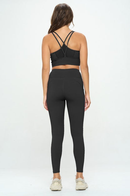 Sports Bra and High Waist Leggings Activewear Set - Multiple Colors