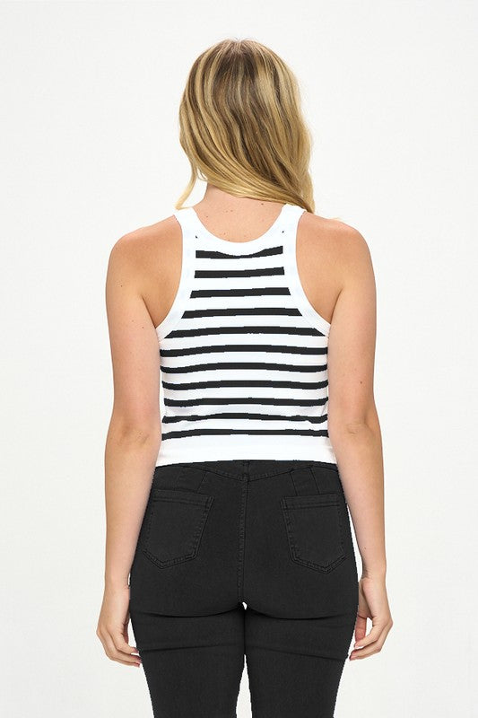 Seamless Active Basic Striped Tank Top - Multiple Colors