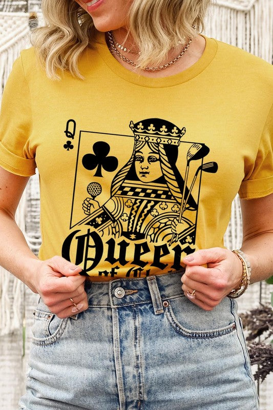 "Queen of Clubs" Golf Graphic T Shirt - Multiple Colors