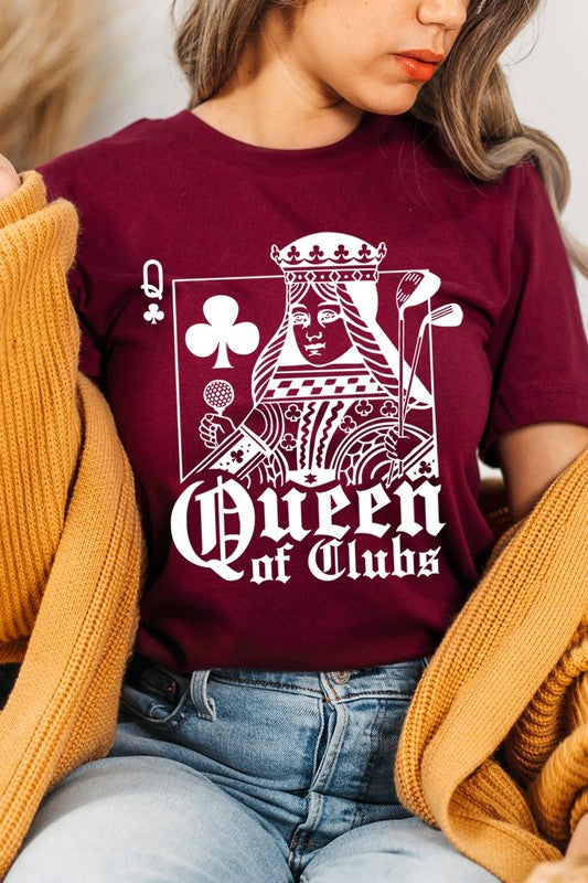 "Queen of Clubs" Golf Graphic T Shirt - Multiple Colors