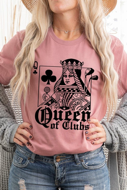 "Queen of Clubs" Golf Graphic T Shirt - Multiple Colors