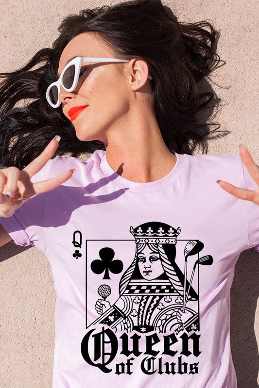 "Queen of Clubs" Golf Graphic T Shirt - Multiple Colors