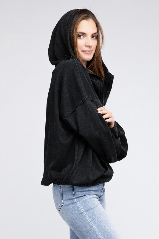 Stitch Detailed Elastic Hem Hoodie - Multiple Colors - LOW STOCK!