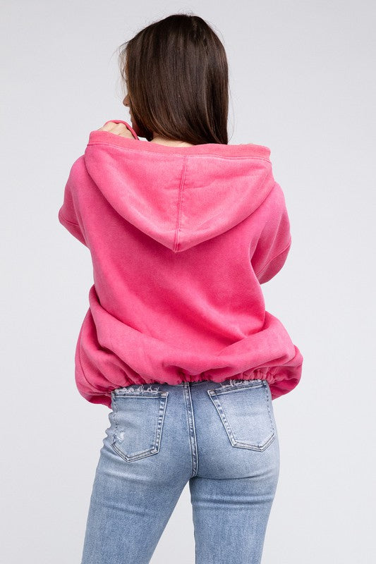 Stitch Detailed Elastic Hem Hoodie - Multiple Colors - LOW STOCK!