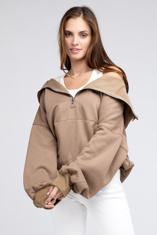 Stitch Detailed Elastic Hem Hoodie - Multiple Colors - LOW STOCK!