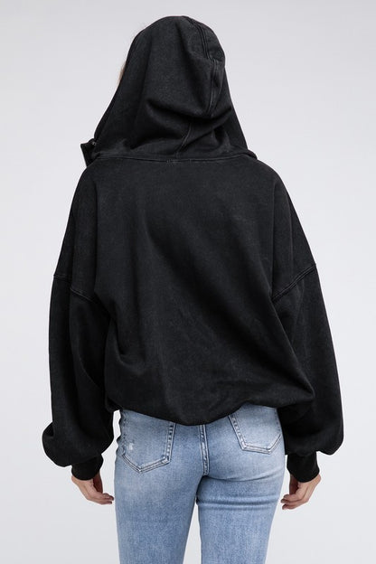 Stitch Detailed Elastic Hem Hoodie - Multiple Colors - LOW STOCK!