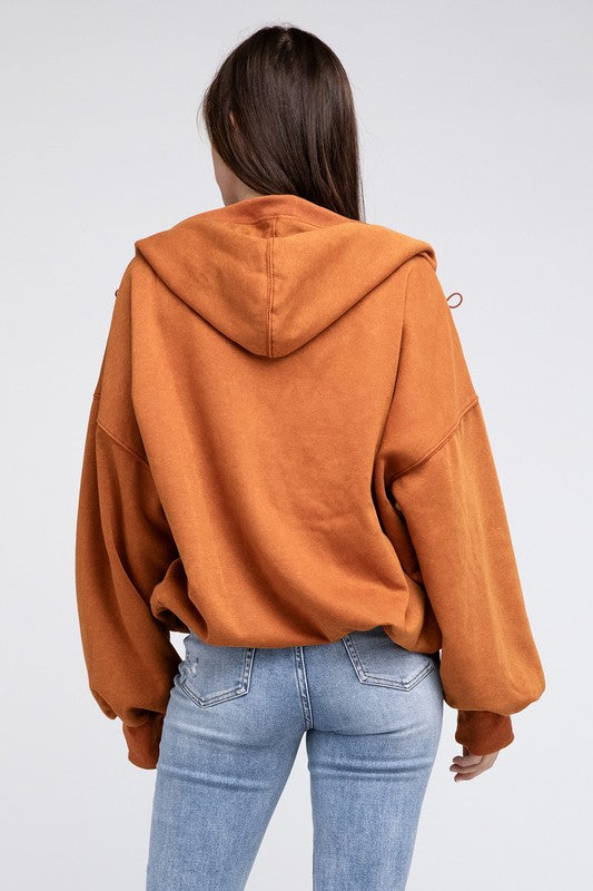 Stitch Detailed Elastic Hem Hoodie - Multiple Colors - LOW STOCK!