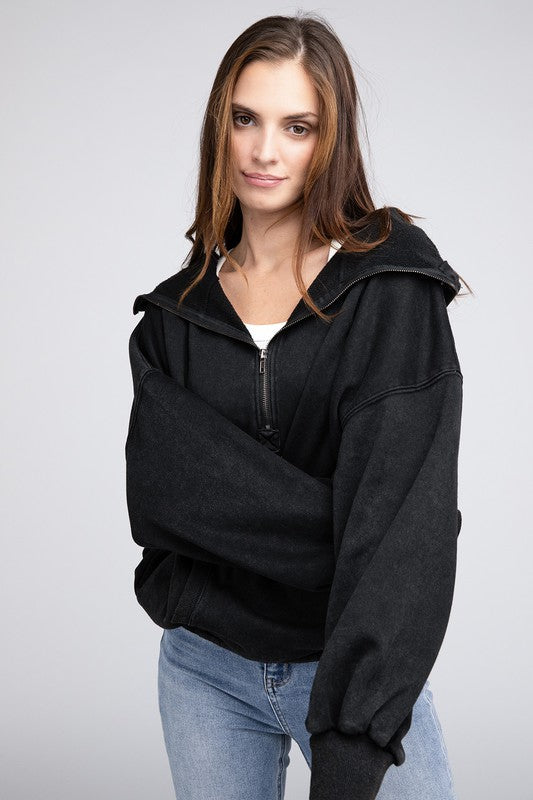 Stitch Detailed Elastic Hem Hoodie - Multiple Colors - LOW STOCK!