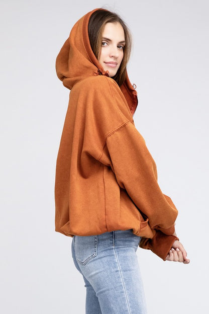 Stitch Detailed Elastic Hem Hoodie - Multiple Colors - LOW STOCK!