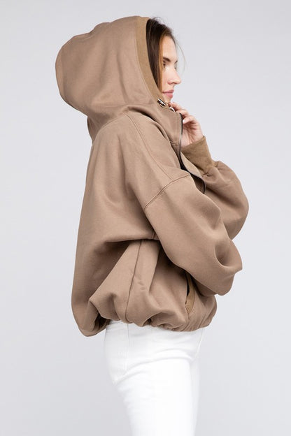 Stitch Detailed Elastic Hem Hoodie - Multiple Colors - LOW STOCK!